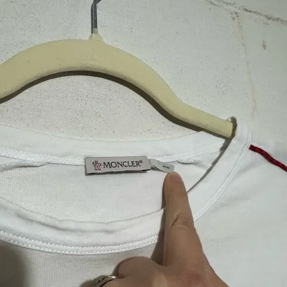MONCLER White Logo Maglia T-Shirt Men’s Size Medium‎ Designer Luxury Streetwear
